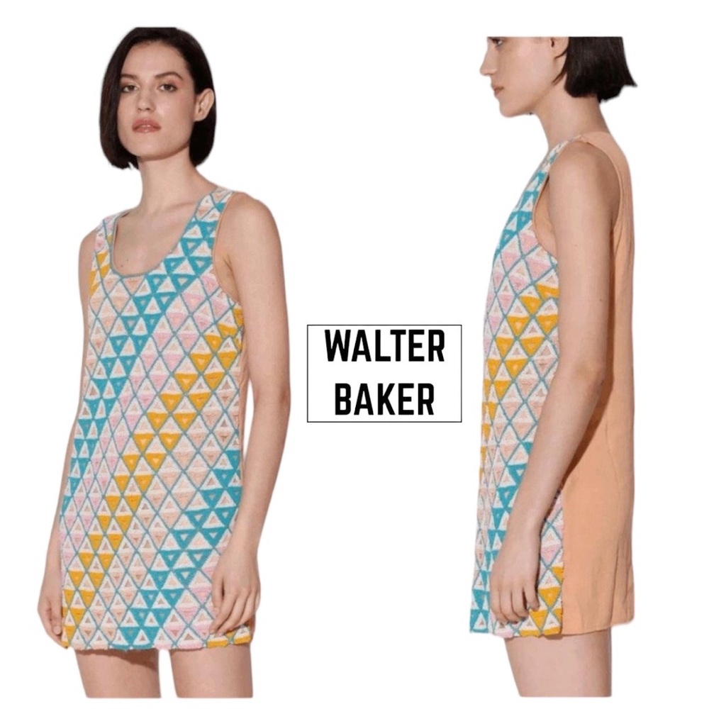 Walter Baker | Cobbie Geometric Pastel Beaded Mini Dress | Size M